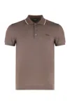 Zegna Slim Fit Cotton Polo With Short Sleeves In Brown