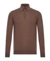 Zegna Long Sleeve Turtleneck Polo Knitwear In Brown