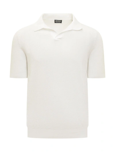 Zegna Polo Shirt In Bianco