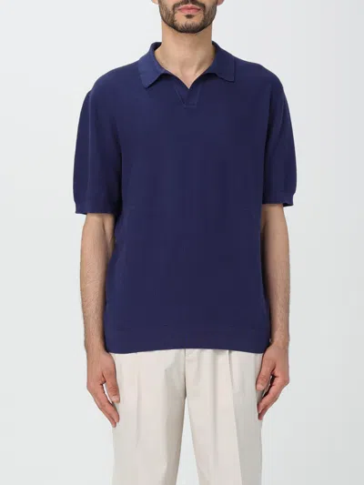 Zegna Polo Shirt Men Blue