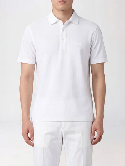 Zegna Cotton Polo Shirt With Logo In White