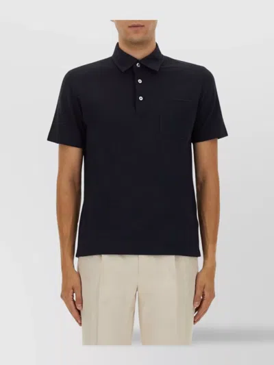 ZEGNA POLO SHIRT WITH CHEST POCKET AND COLLAR