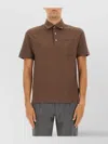 Zegna Cotton Polo Shirt With Pocket In Brown