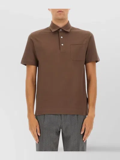 ZEGNA POLO SHIRT WITH CHEST POCKET AND SHORT SLEEVES