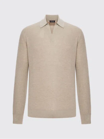 ZEGNA POLO SHIRT ZEGNA MEN COLOR CREAM,H60817078