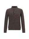 Zegna Silk Long Sleeve Top In Brown