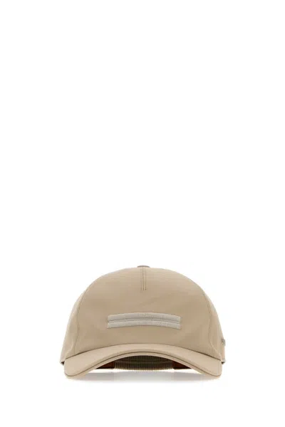 Zegna Polyester Baseball Cap With Cotton Lining In Brown