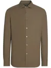 Zegna Chemise En Soie In Beige
