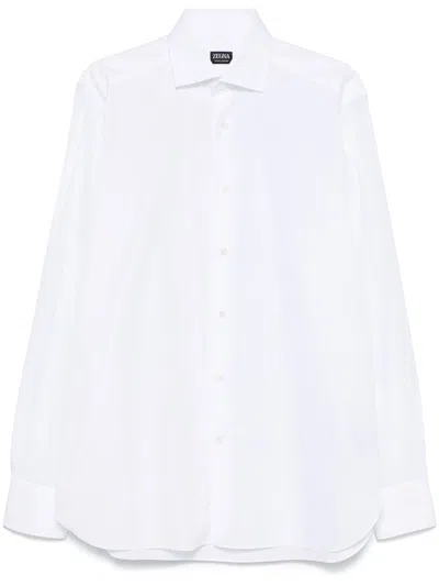 Zegna Spread-collar Shirt In White