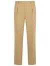 Zegna Cotton-blend Chinos In Beige
