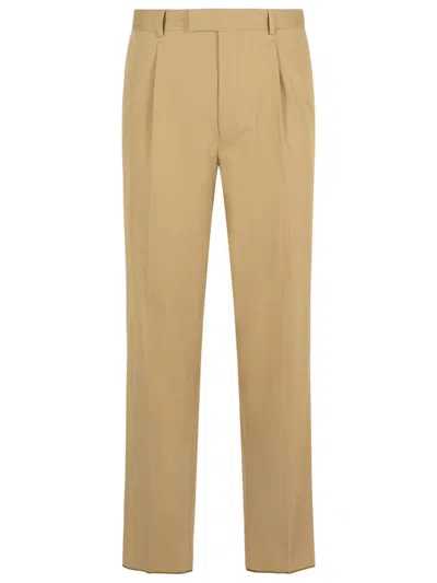 ZEGNA ZEGNA PREMIUM' BEIGE COTTON PANTS