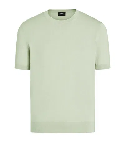 Zegna Premium Cotton Knit T-shirt In Green