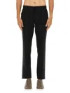 Zegna Black Flat Front Pants In Multi