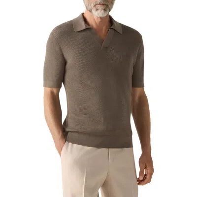 Zegna Premium Cotton Polo Shirt In Brown