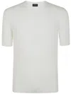 Zegna Textured Cotton Crew Neck T-shirt