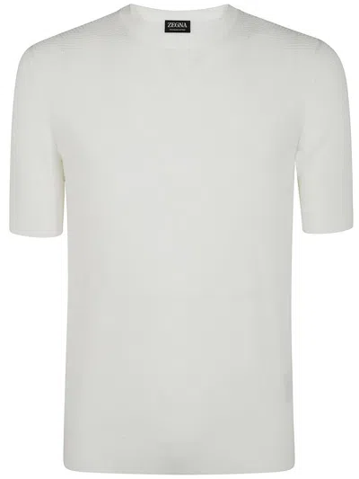 Zegna Premium Cotton Stitch T-shirt Clothing In White