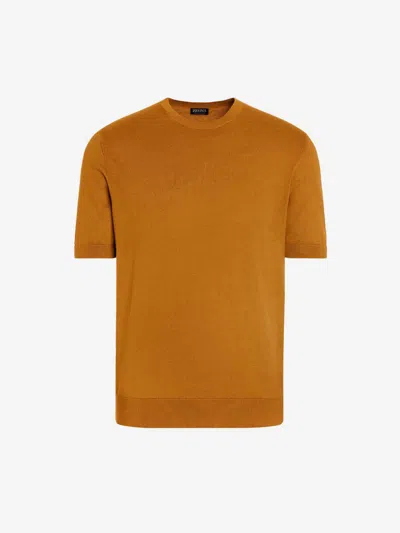 Zegna Premium Cotton T-shirt In Dk Yel Sld