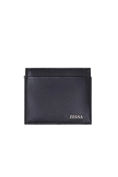 Zegna Premium Slim Wallet For Men In Blue