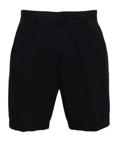 Zegna Pressed-crease Straight-leg Shorts In Navy Blue