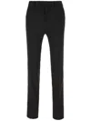 Zegna Wool Trousers With Belt Loops And Button Detail In Black