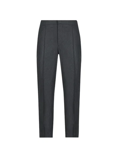 Zegna Pressed-crease Tailored Trousers In Blue