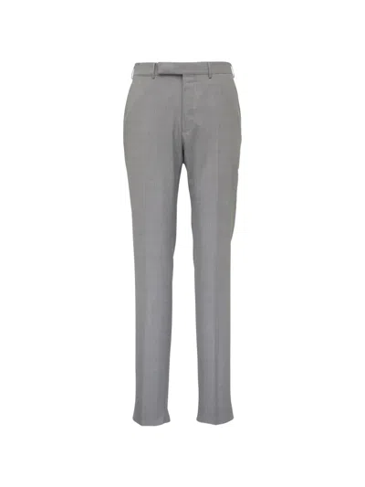 Zegna Pressed-crease Trousers In Gray