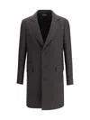 Zegna Brown Wool Coat In Gray