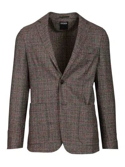 ZEGNA PRINCE OF WALES WOOL JACKET