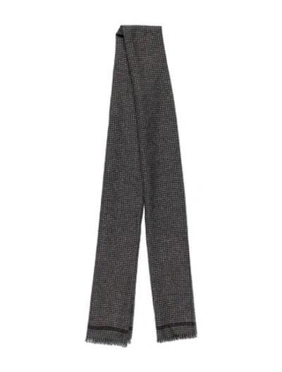 Pre-owned Zegna Printed Scarf In Gray