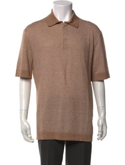 Pre-owned Zegna Printed Short Sleeve Shirt In Brown