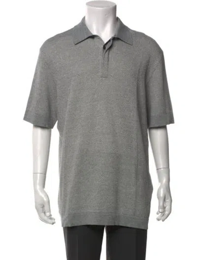 Pre-owned Zegna Printed Short Sleeve Shirt In Gray