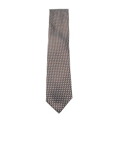 Zegna Pointed Tie In Brown