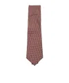 Zegna Geometric Silk Tie Pointed Tip In Red