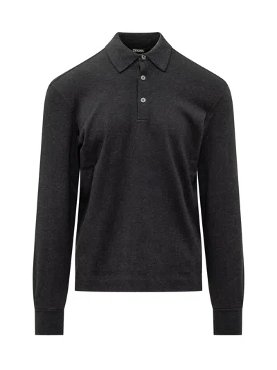 Zegna Pure Cotton Polo In Brown
