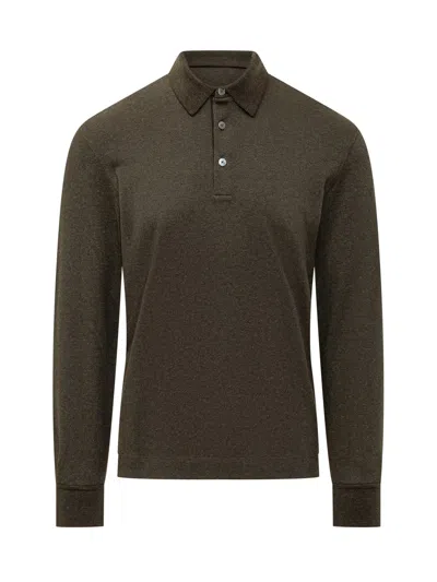 Zegna Pure Cotton Polo Shirt In Black