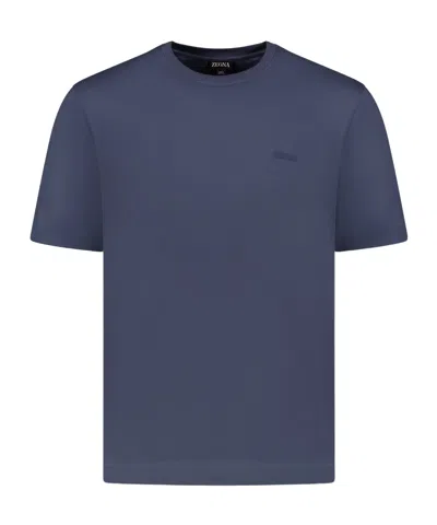 ZEGNA LOGO-EMBROIDERED T-SHIRT