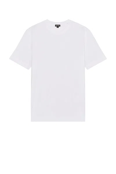 Zegna Slim-fit Logo-embroidered Cotton-jersey T-shirt In White