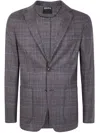 Zegna Wool Jacket With Notch Lapel And Pockets In Gray