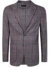 Zegna Wool Jacket With Notch Lapel And Pockets In Gray