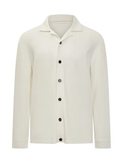 Zegna Relaxed Fit Shirt Long Sleeves In Beige