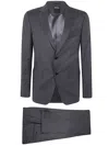 Zegna Z  Single-breasted Pressed Crease Tailored Suit In Dark Grey Check