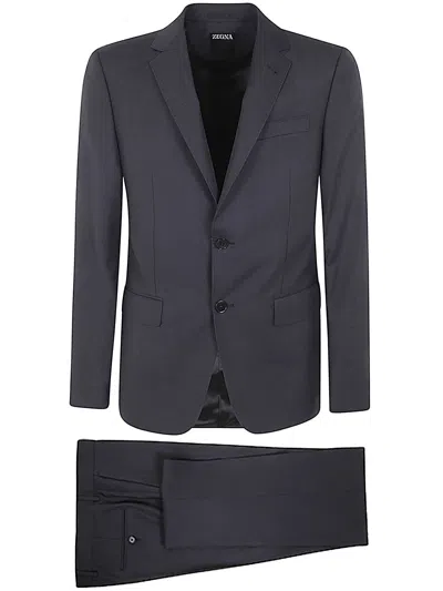 Zegna Pure Wool Suit For Men In Grey
