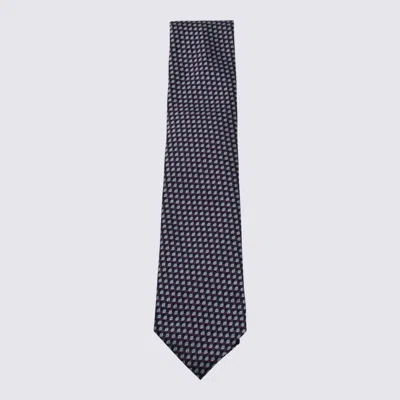 ZEGNA PURPLE AND WHITE SILK TIE