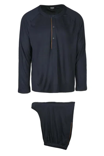 Zegna Pyjama Set Lycra In Blue