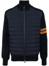 Zegna Down-filled Padded Wool-blend Cardigan In Blue