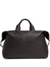 Zegna Raglan Secondskin Leather Holdall In Brown