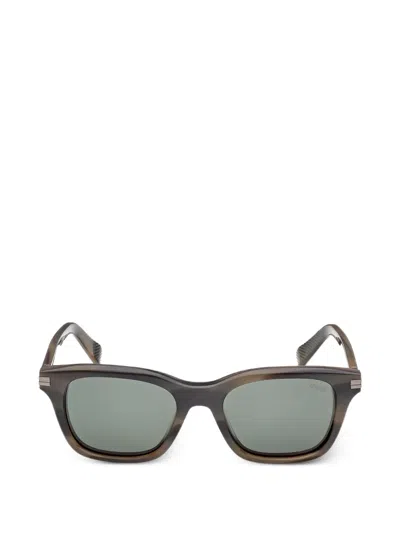 Zegna Rectangle-frame Sunglasses In Brown