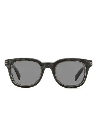 Zegna Rectangular-frame Sunglasses In Black