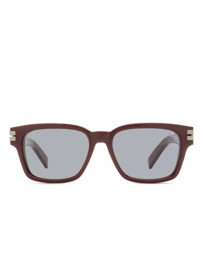 Zegna Rectangular-frame Sunglasses In Burgundy
