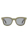 Zegna Rectangular-frame Sunglasses In Green